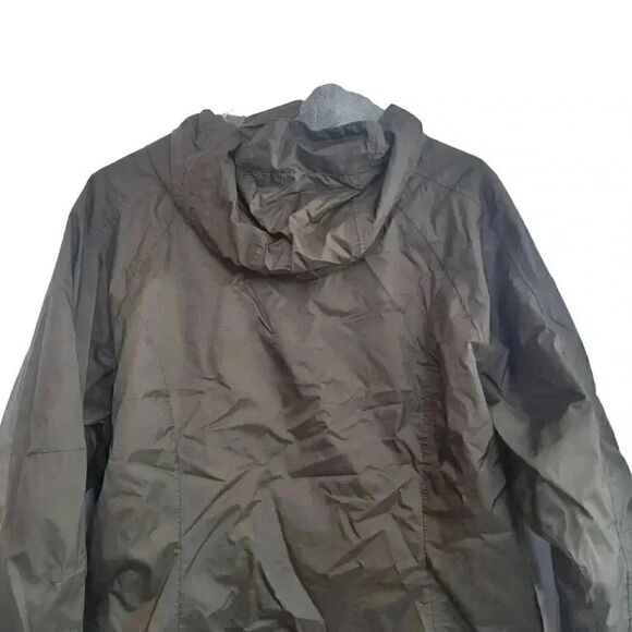 TRBN Women's Dark Moss Green Nylon Hooded Performance Windbreaker Rain Jacket - Picture 5 of 11